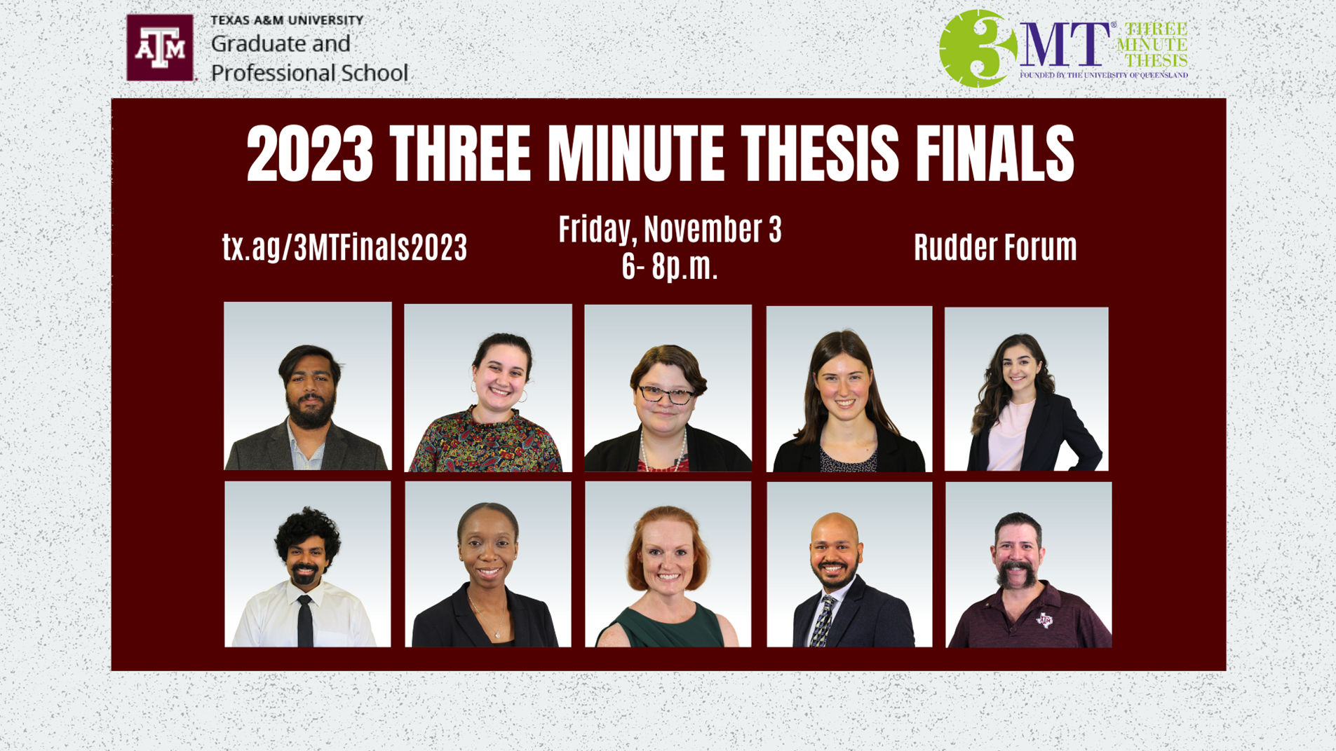 Texas A&M's 11th Annual Three Minute Thesis (3MT®) Finals teaser image
