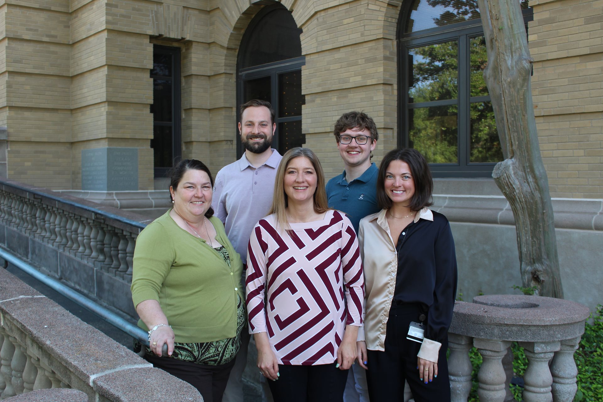 Photo of the Graduate School Processing Team. Karen Seago, Trent Smith, Kim Widdison, Raiden Sawyer, Layne Wells