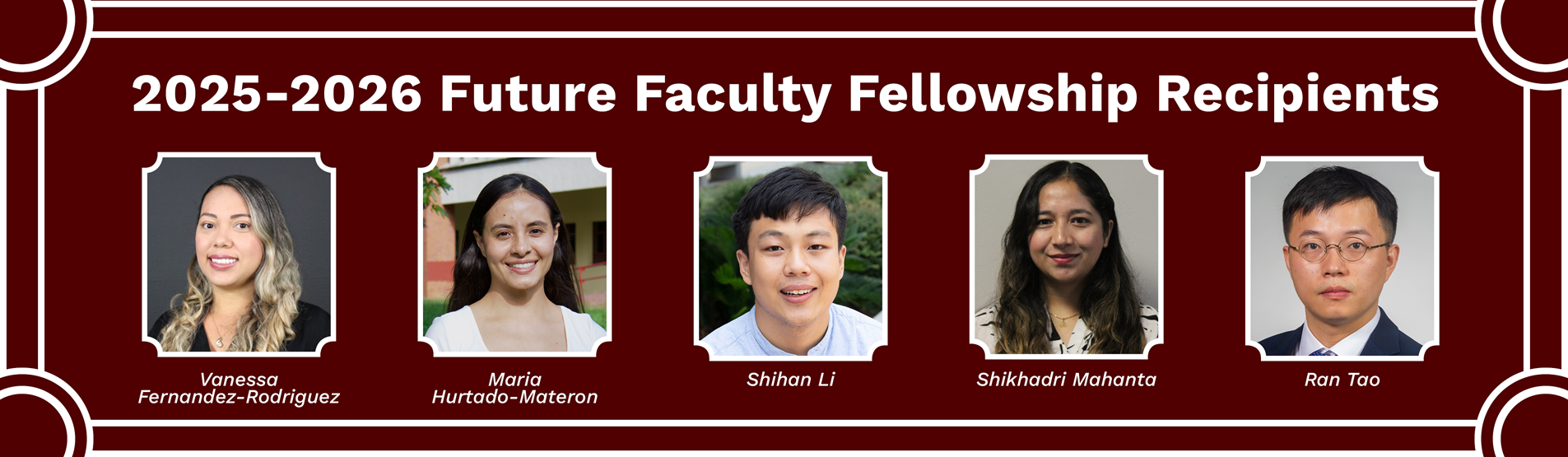Five Doctoral Candidates Named 2025-2026 Future Faculty Fellows teaser image