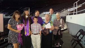 Achorn with her family at the Rhode Island College Graduation