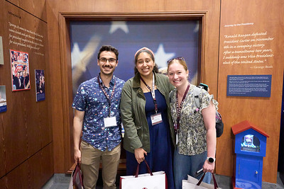 photo of Andre Sanchez, Kristen Gardner-Fasanya and Meghan Sullivan at the Bush Library